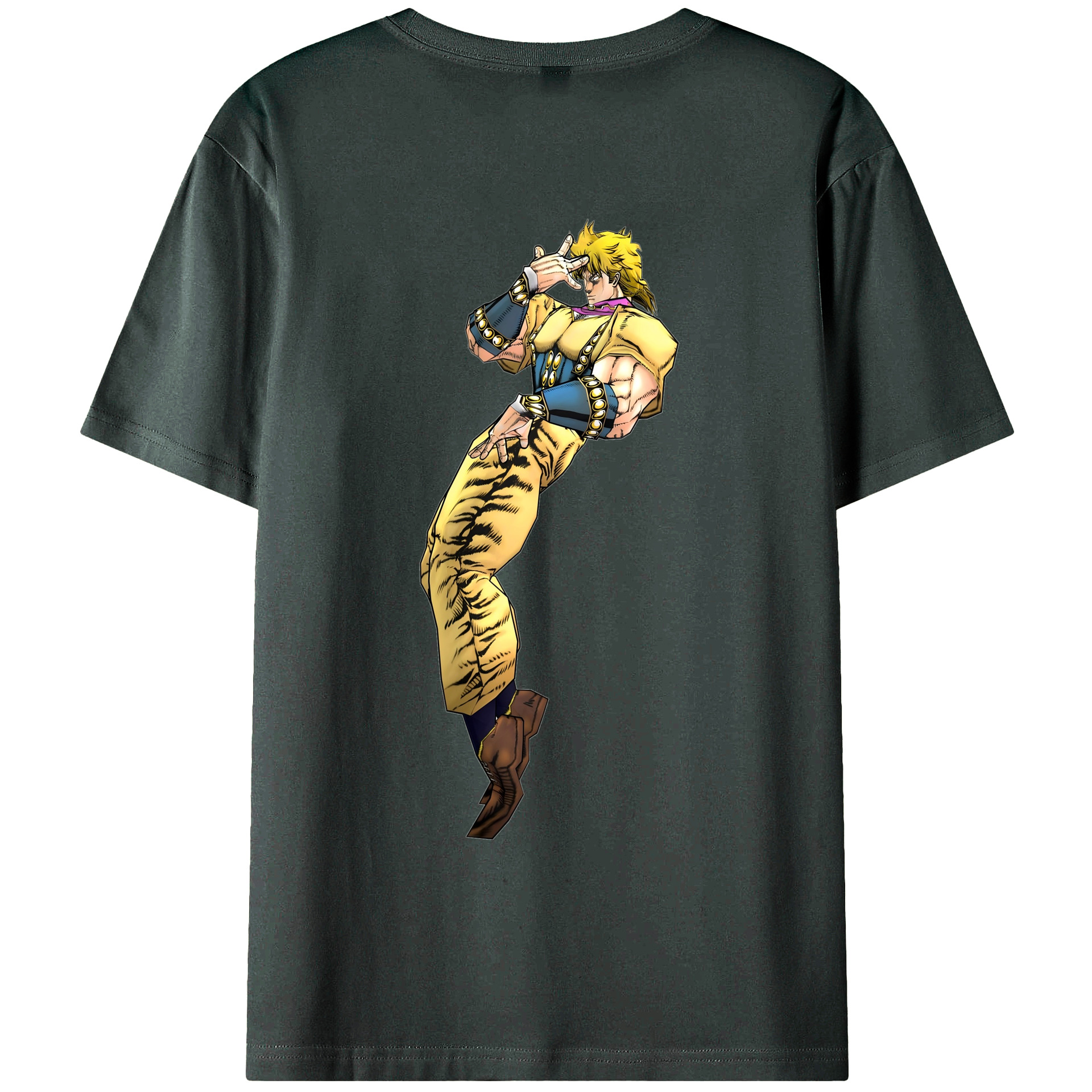 （画像用） ジョジョの奇妙な冒険 ディオ?ブランドー JoJo's Bizarre Adventure Dio Brando 綿100％ メンズ半袖Tシャツ（バックプリント） 通気性